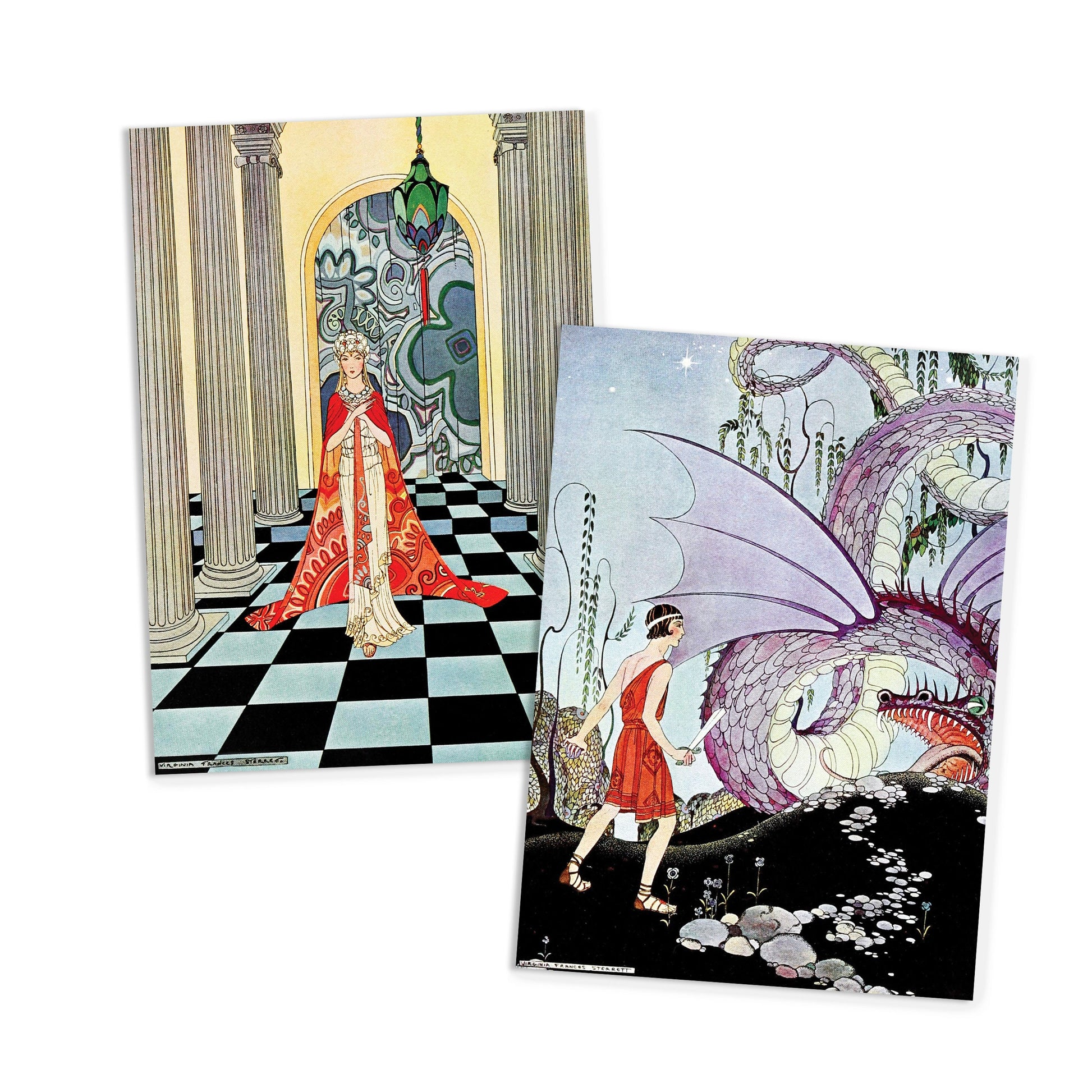Fairy Tale Illustrations Art Postcards Set of 10 - Postcard Prints Pack Virginia Frances Sterrett Pretty Beautiful Tanglewood Tales Cards