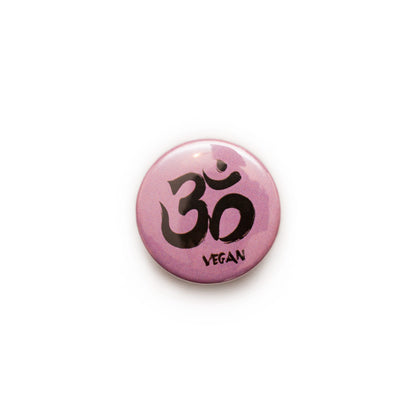 Om Vegan Badge Animal Liberation Rights Veggie Herbivore Sanskrit 38mm Pin Button Badge Gift Gifts Anti Meat Dairy Hunt Sabs Saboteurs
