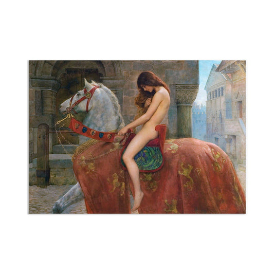 Lady Godiva Vintage Art Print Poster Antique John Collier Painting Pre Raphaelites Female Power Feminist Victorian Edwardian Beautiful A3