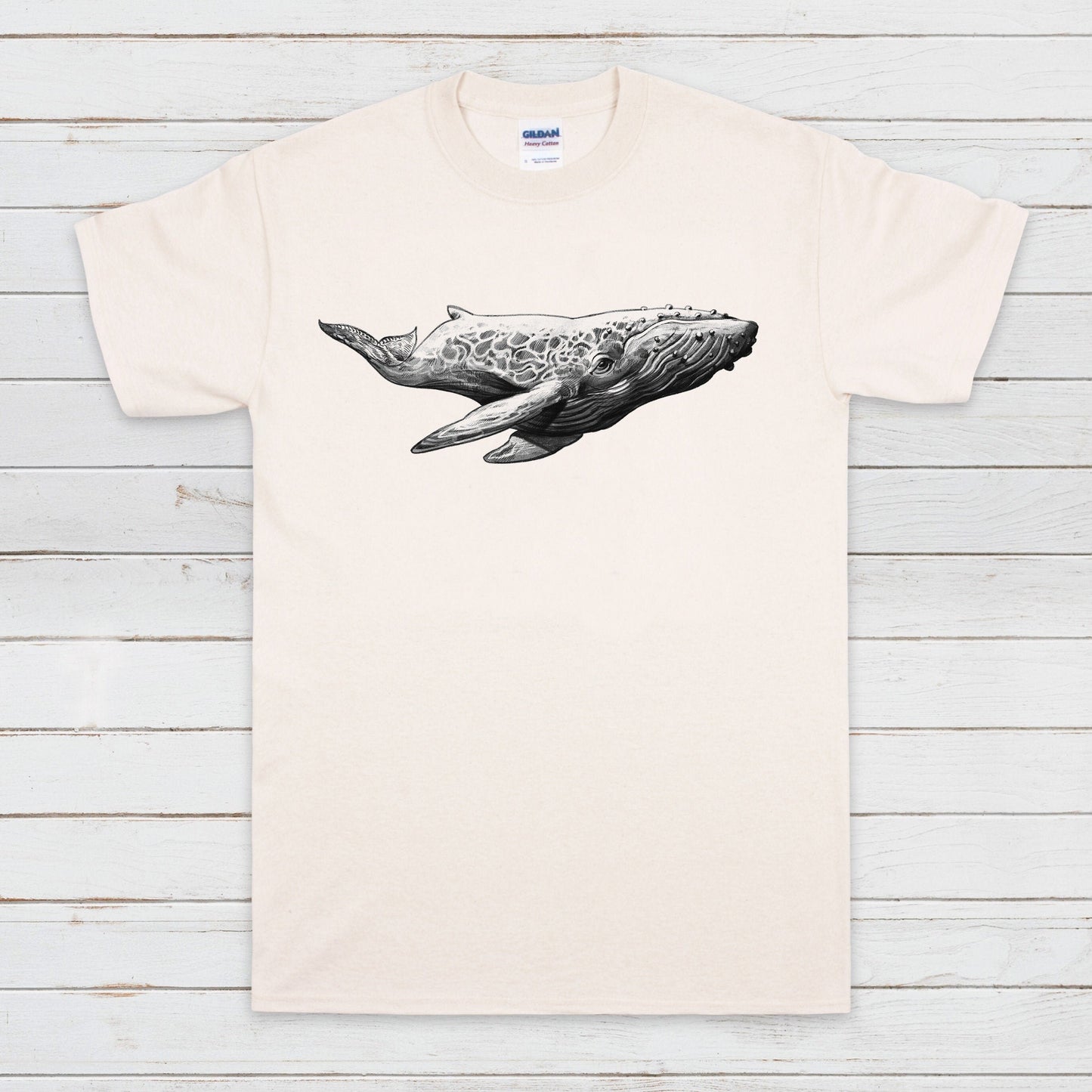 Humpback Whale T Shirt Traditional Art Pencil Drawing Design Print Blue Orca Earth Planet Ocean Sea Vegan Mens Womens Unisex Printed Tee