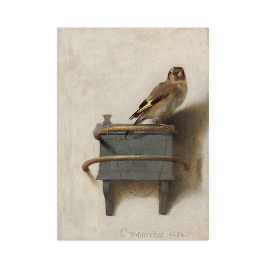 The Goldfinch Vintage Art Print Poster Wall Decor Antique Carel Fabritius Painting Het Puttertje Birds Nature Dutch Pretty Beautiful A3