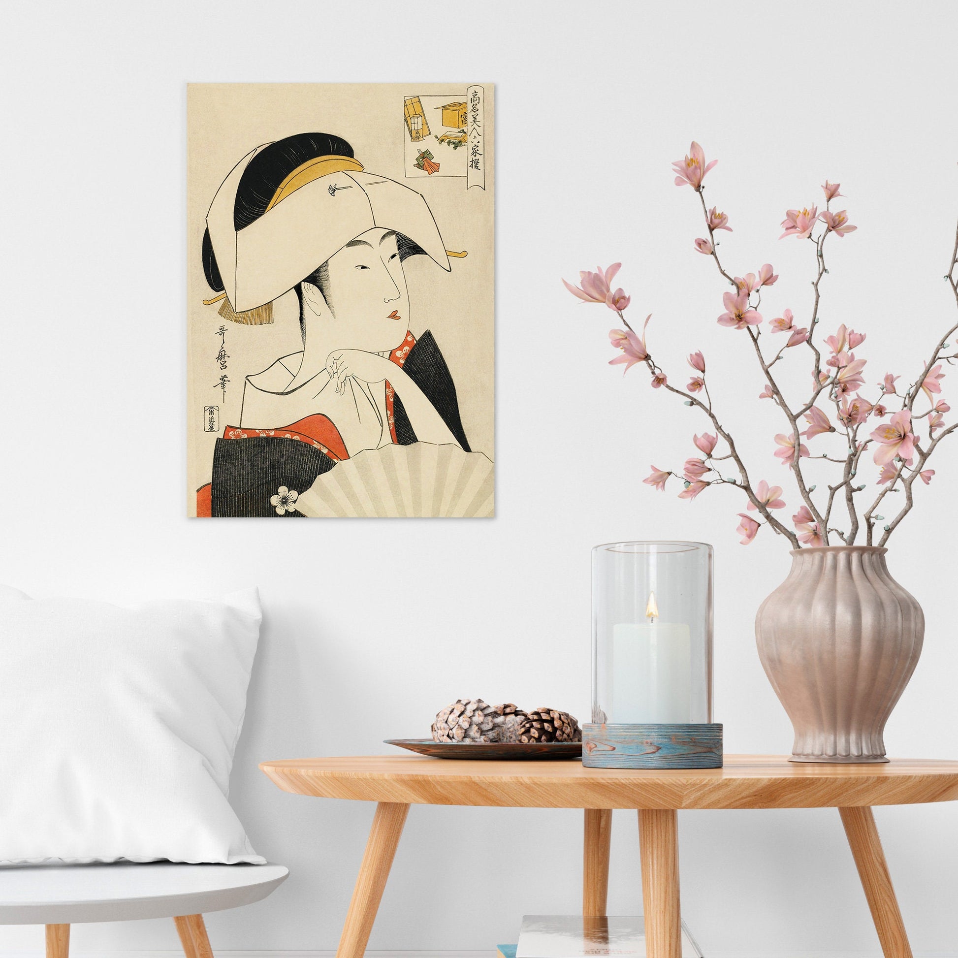Japanese Ukiyo-e Art Print Poster Woodblock Wall Decor Kitagawa Utamaro Geisha Maiko Elegant Cute Kimono Tattoo Beautiful Japan Calligraphy