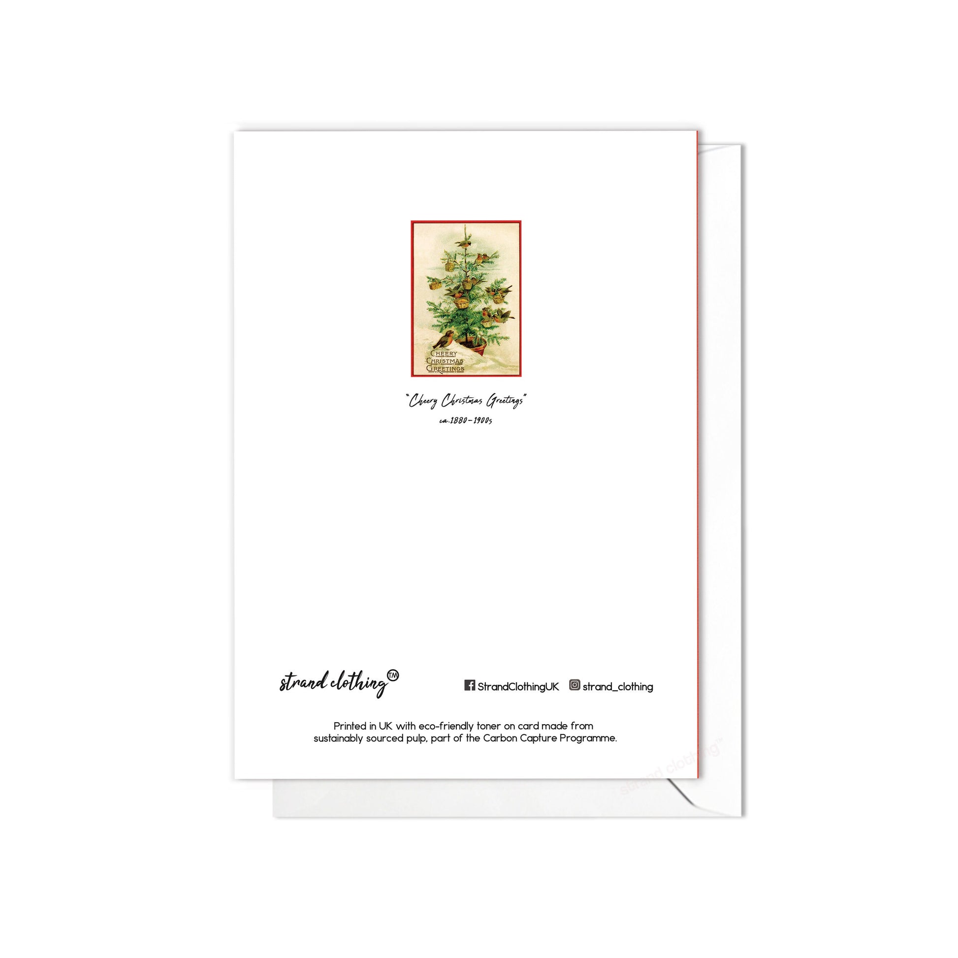 Victorian Greeting Cards Christmas Card Set Xmas Tree New Year Winter Edwardian British Vintage Old Retro Robin Birds Cute Pretty - T16