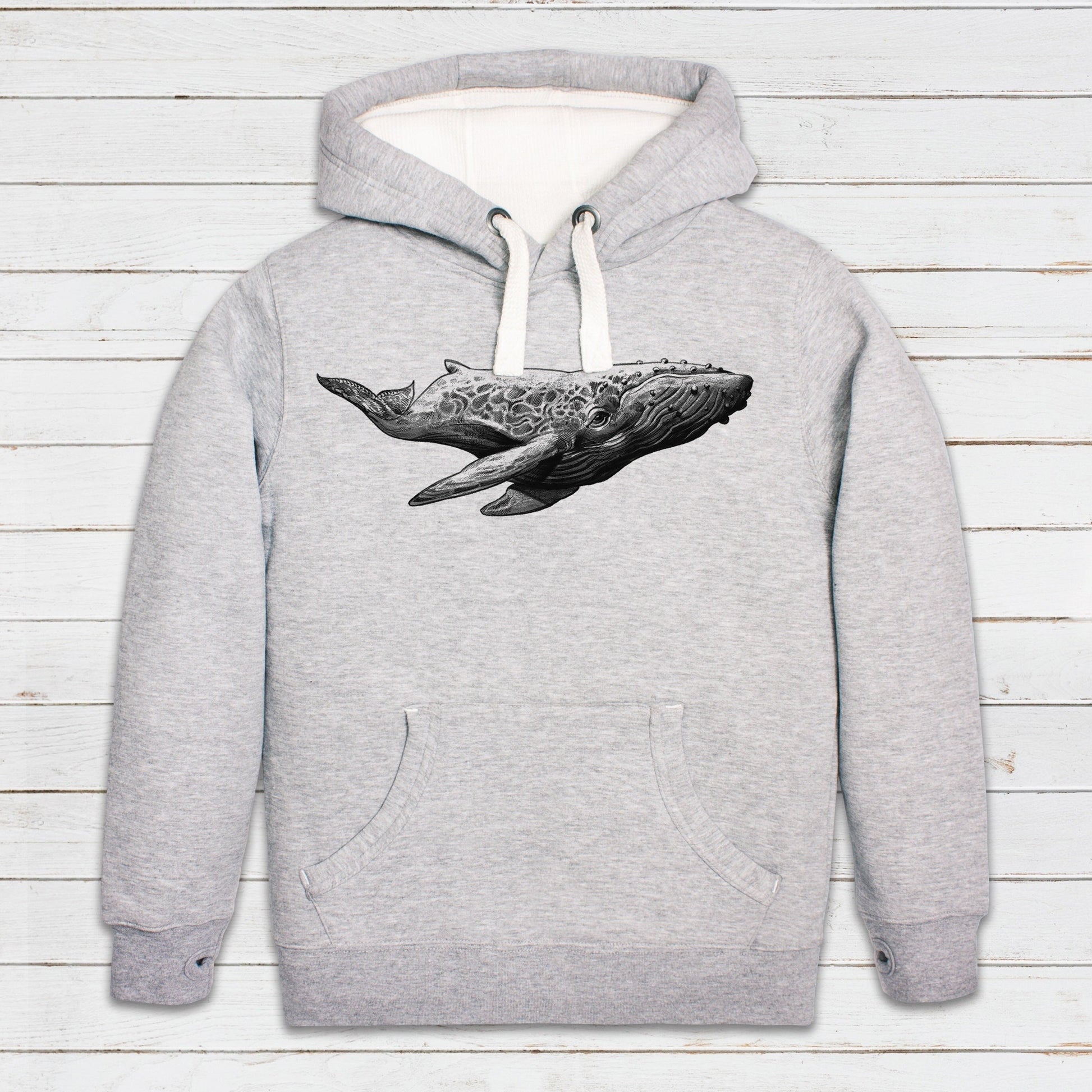 Humpback Whale Hoodie Gyotaku Traditional Art Pencil Drawing Design Blue Orca Earth Planet Ocean Womens Mens Sweatshirt Printed Hooded Top
