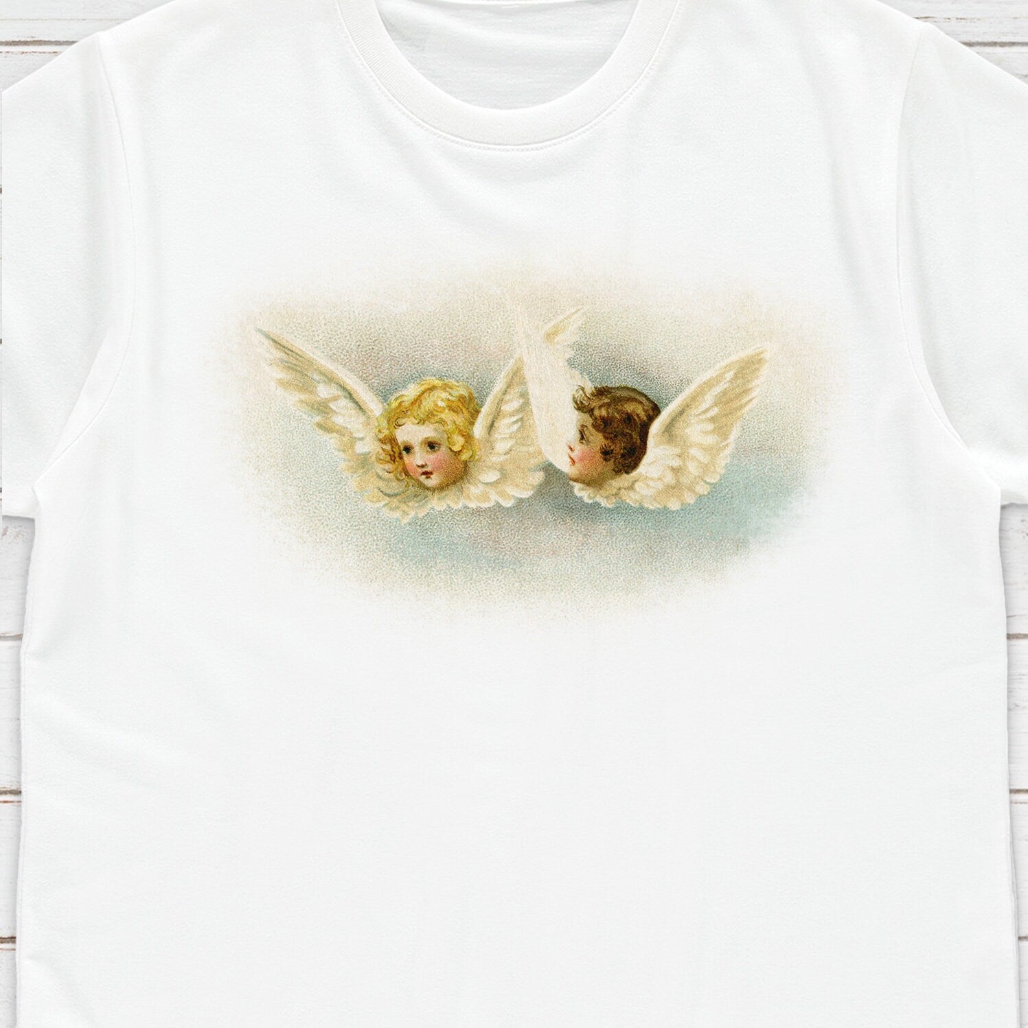 Victorian Angel T Shirt Cupids Seraphim Cherubim Dove Wings Kitsch Quirky Cute Aesthetic Grunge Alternative Gift Womens Mens Printed Tee Top