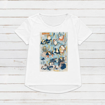 Japanese Ukiyo-e T Shirt Woodblock Art Samurai Ninja Frogs Kabuki Toad Tattoo Funny Cute Kawaii Calligraphy Womens Mens Graphic Printed Tee