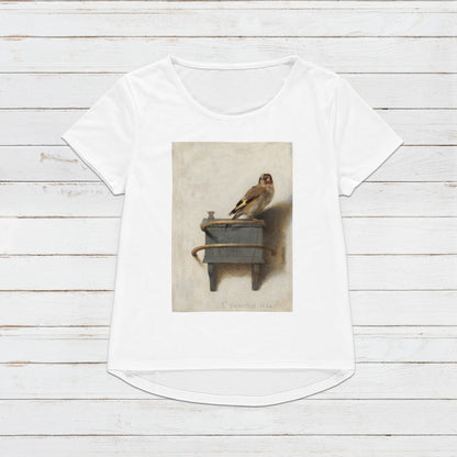 The Goldfinch Art T Shirt Antique Carel Fabritius Painting Het Puttertje Birds Nature Dutch Cute Beautiful Aesthetic Womens Mens Printed Tee