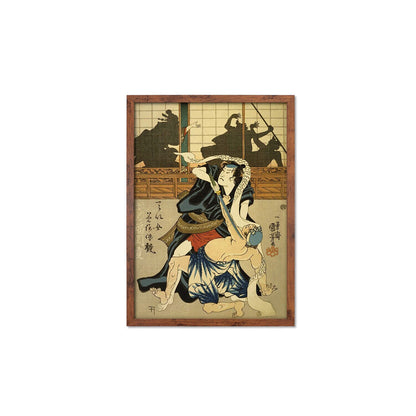 Japanese Samurai Art Print Poster Woodblock Ukiyo-e Kabuki Actors Geisha Utagawa Kuniyoshi Framed Mounted Wall Warrior Sword Tattoo A3 A2