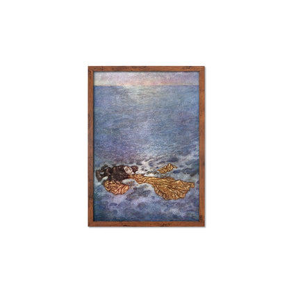 Mermaid Vintage Art Print Poster Wall Framed Mounted Antique Book Quirky Illustration Fairy Tale Edmund Dulac Sea Victorian Edwardian A2 A3