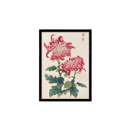 Framed Mounted Japanese Ukiyo-e Wall Art Print Poster Woodblock Keika Hasegawa Chrysanthemums Flowers Landscape Tattoo Beautiful Calligraphy