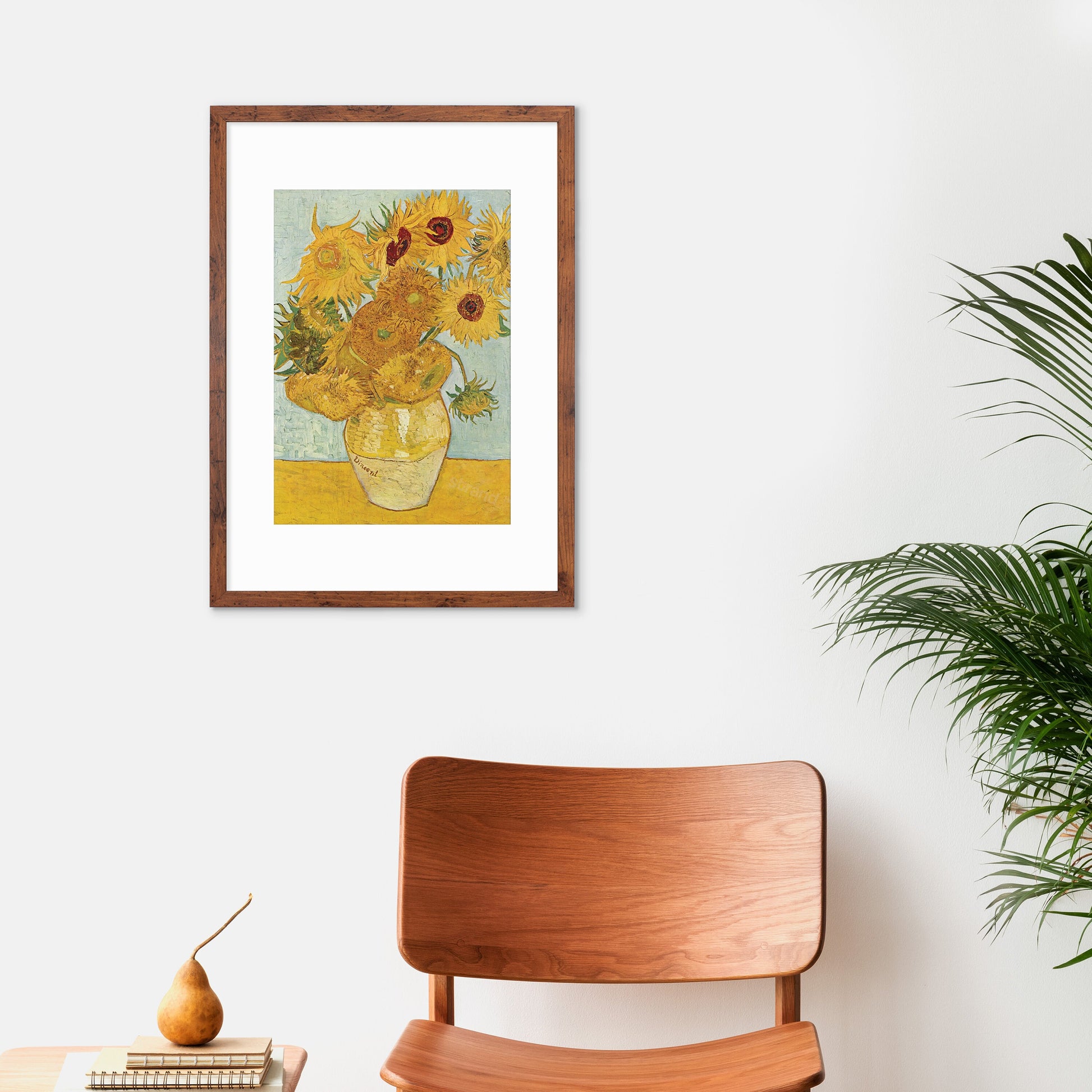 Vincent Van Gogh Art Print Poster Impressionist Twelve Sunflowers Yellow Flowers Impressionism Painting Framed Mounted Wall Beautiful A2 A3
