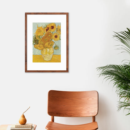 Vincent Van Gogh Art Print Poster Impressionist Twelve Sunflowers Yellow Flowers Impressionism Painting Framed Mounted Wall Beautiful A2 A3