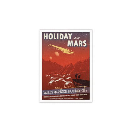 Planet Mars Art Framed Mounted Wall Decor Print Vintage Retro Space Flight Travel Poster Science Sci Fi Astronomy Cosmos Solar System Moon