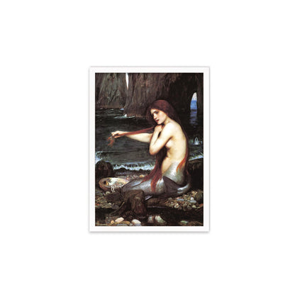 Mermaid Framed Art Print Poster Wall Mounted Quirky Fairy Tale Pre-Raphaelite John William Waterhouse Classic Painting Victorian Edwardian