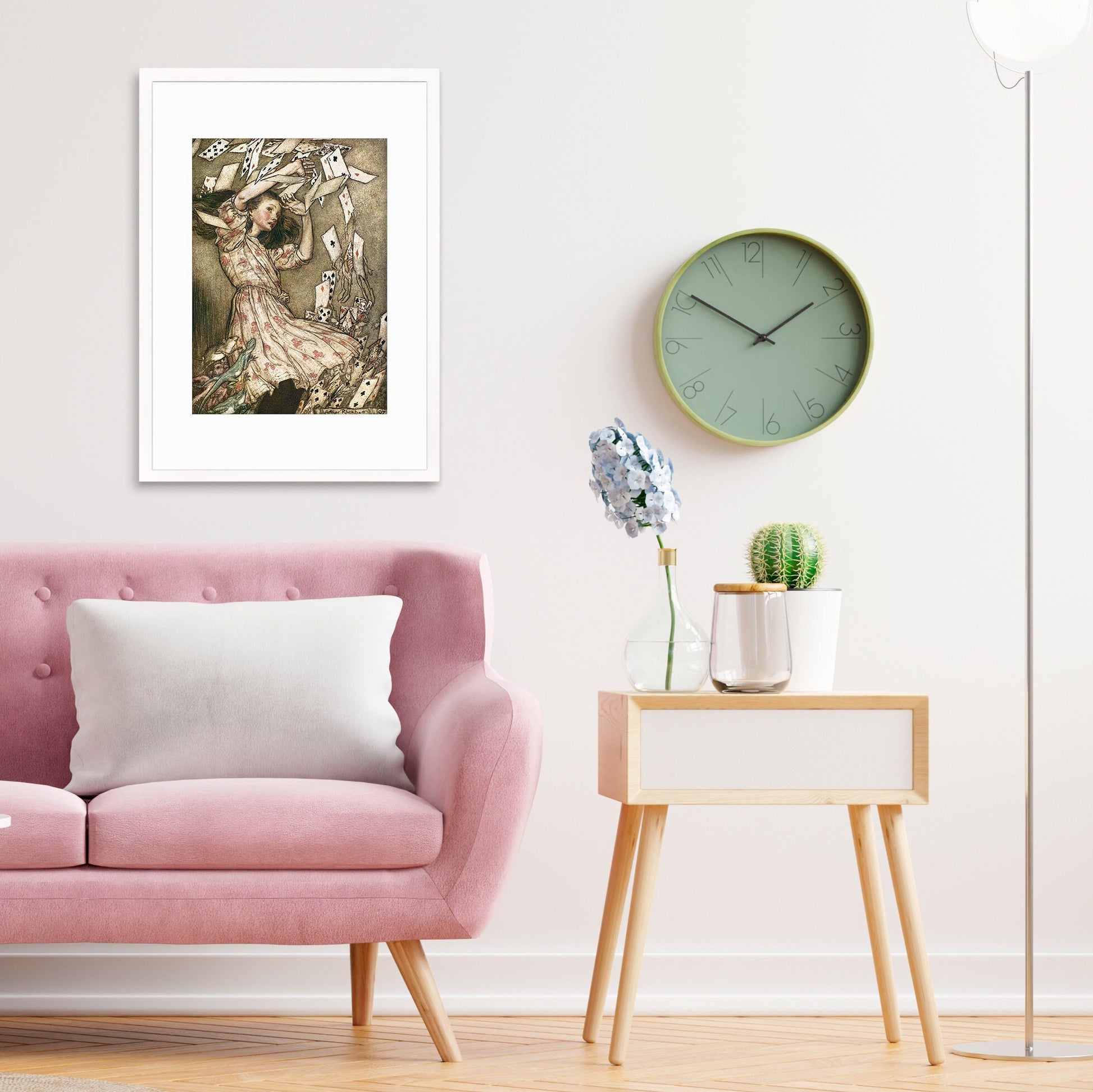 Alice In Wonderland Framed Art Print Poster Wall Mounted Antique Old Book Illustration Cards Arthur Rackham Victorian Edwardian Cute Quirky