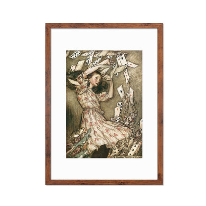 Alice In Wonderland Framed Art Print Poster Wall Mounted Antique Old Book Illustration Cards Arthur Rackham Victorian Edwardian Cute Quirky