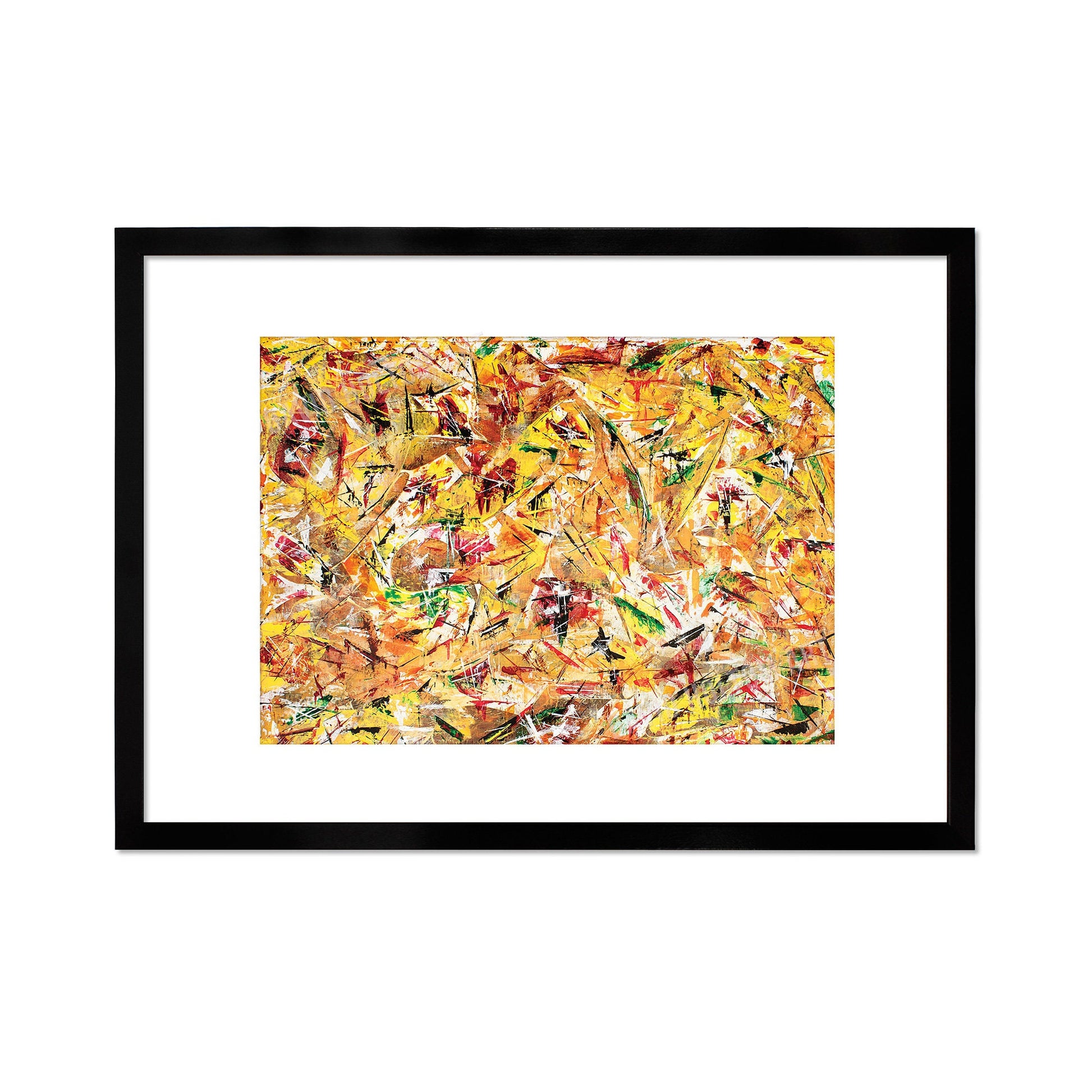 Contemporary Art Framed Mounted Wall Decor Print Poster Abstract Painting Original Modern Expressionism Medium Original Unique Scandi Bright