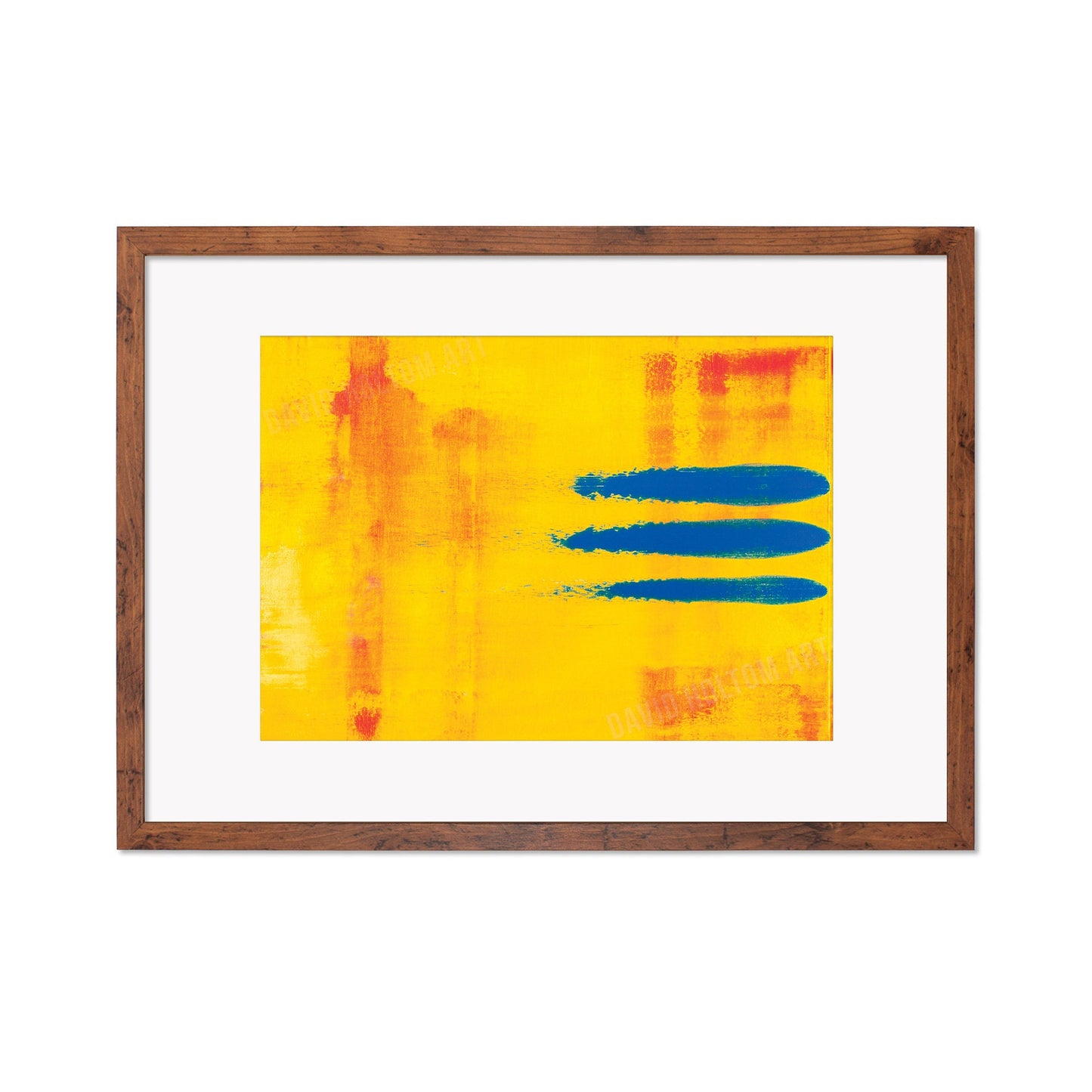 Contemporary Abstract Art Framed Mounted Wall Decor Print Poster Painting Original Modern Expressionism Original Unique Artist Scandi Yellow