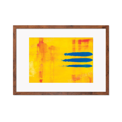Contemporary Abstract Art Framed Mounted Wall Decor Print Poster Painting Original Modern Expressionism Original Unique Artist Scandi Yellow