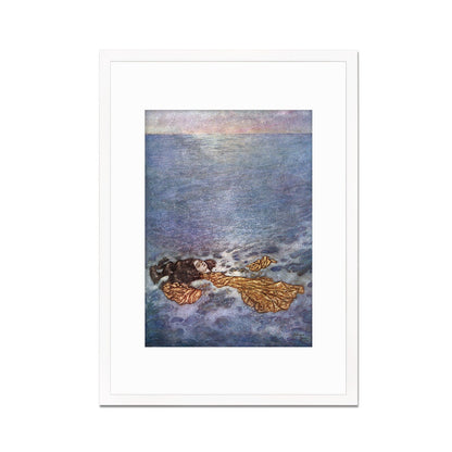 Mermaid Vintage Art Print Poster Wall Framed Mounted Antique Book Quirky Illustration Fairy Tale Edmund Dulac Sea Victorian Edwardian A2 A3