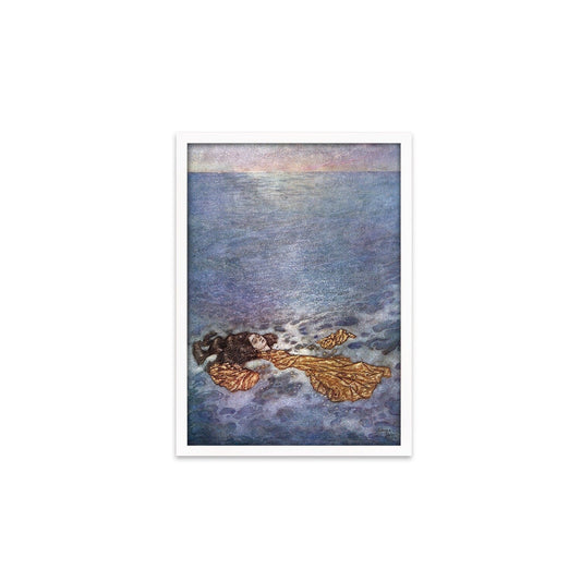 Mermaid Vintage Art Print Poster Wall Framed Mounted Antique Book Quirky Illustration Fairy Tale Edmund Dulac Sea Victorian Edwardian A2 A3