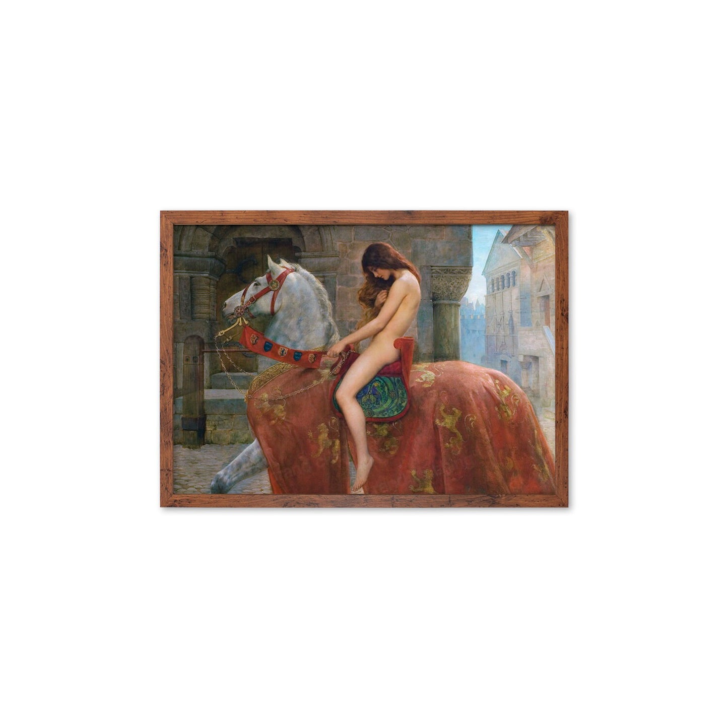 Framed Mounted Lady Godiva Vintage Art Print Poster Antique John Collier Painting Pre Raphaelites Female Power Feminist Victorian Edwardian