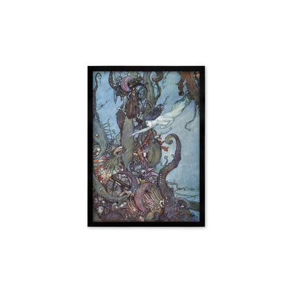 Mermaid Vintage Art Print Poster Wall Framed Mounted Antique Book Quirky Illustration Fairy Tale Edmund Dulac Sea Victorian Princess Pretty