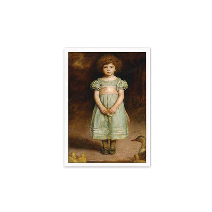 Ducklings Framed Art Print Poster Wall Mounted Pre-Raphaelite Antique Millais Classic Painting Victorian Edwardian Little Girl Birds Cute