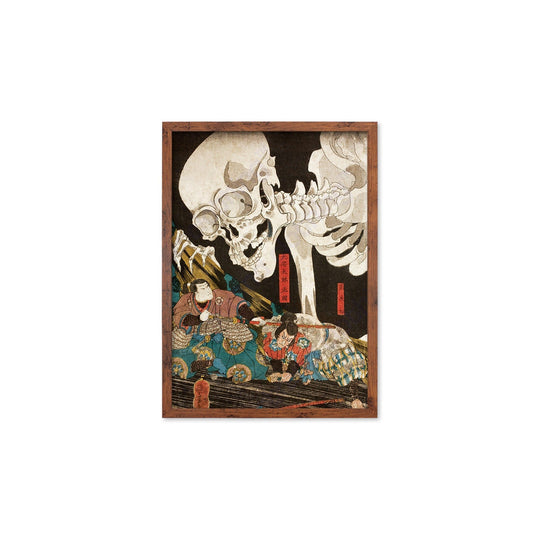 Skeleton Spectre Japanese Framed Mounted Ukiyo-e Wall Decor Art Print Poster Woodblock Sword Warrior Monster Horror Yokai Utagawa Kuniyoshi