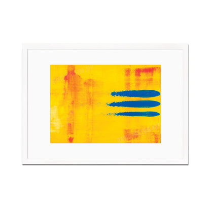 Contemporary Abstract Art Framed Mounted Wall Decor Print Poster Painting Original Modern Expressionism Original Unique Artist Scandi Yellow