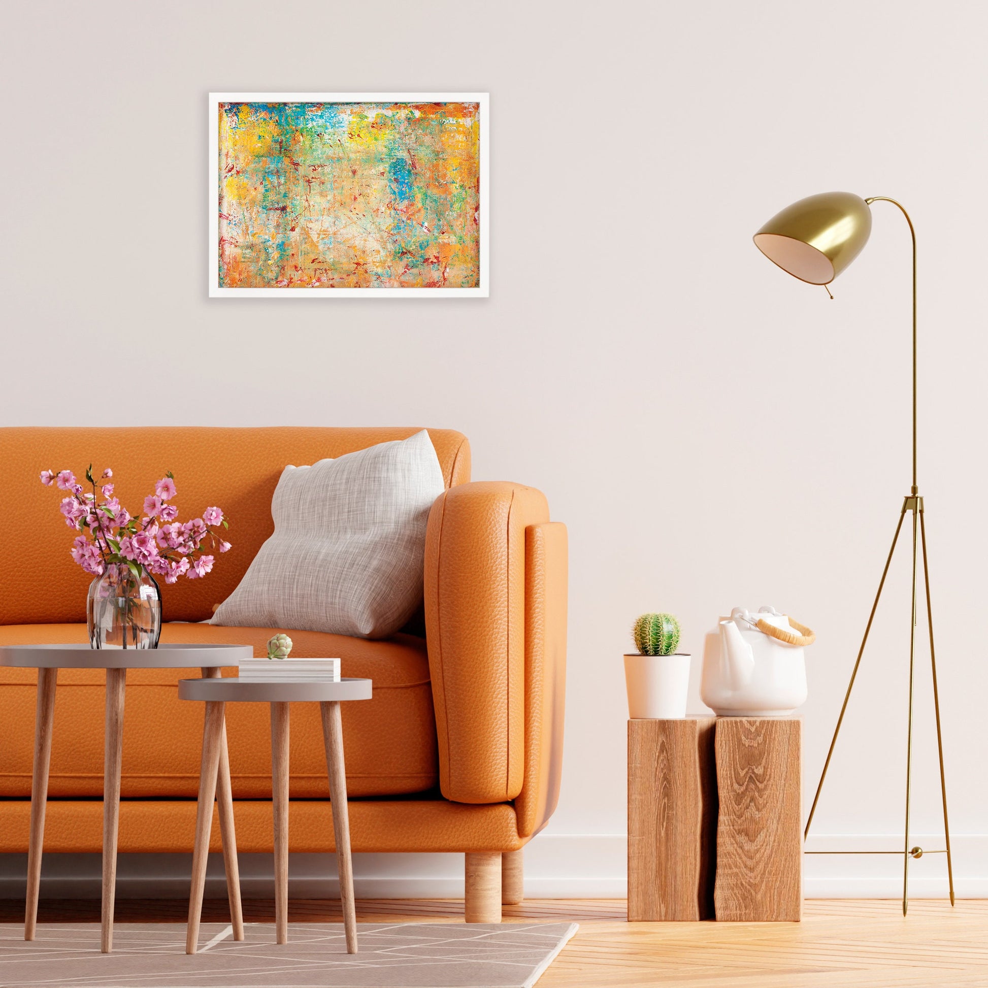 Contemporary Abstract Art Framed Mounted Wall Decor Print Poster Painting Original Modern Expressionism Original Unique Pretty Beautiful