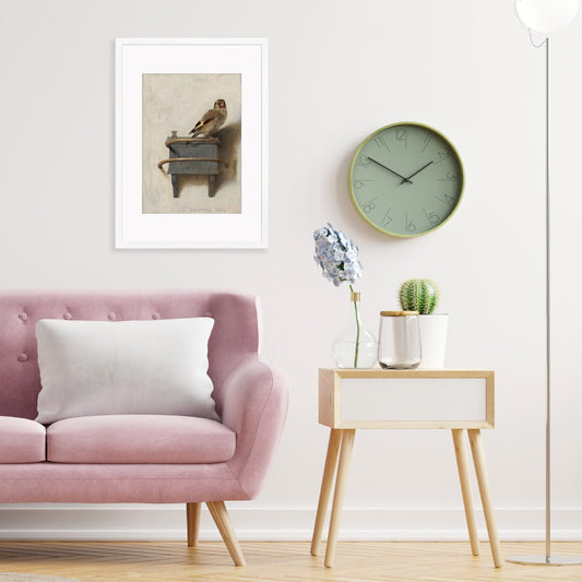 Framed Mounted The Goldfinch Vintage Art Print Poster Wall Decor Antique Carel Fabritius Painting Het Puttertje Birds Nature Dutch Beautiful
