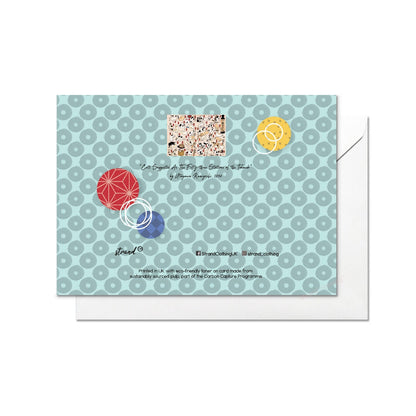 Happy Birthday Japanese Ukiyo-e Art Greeting Card Woodblock Print Aesthetic Utagawa Kuniyoshi Cats Tokaido Kawaii Cute Funny Neko - C45