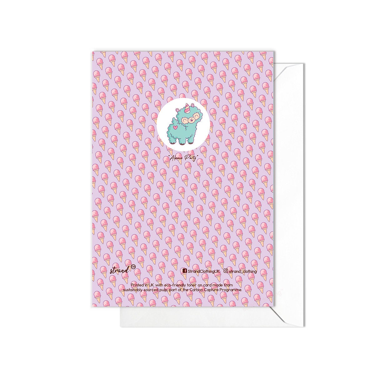 Happy Birthday Greeting Card Print Kawaii Cute Japanese Aesthetic Alpaca Llama Adorable Animal Vegan Anime Manga Art Unicorn Unique - A50