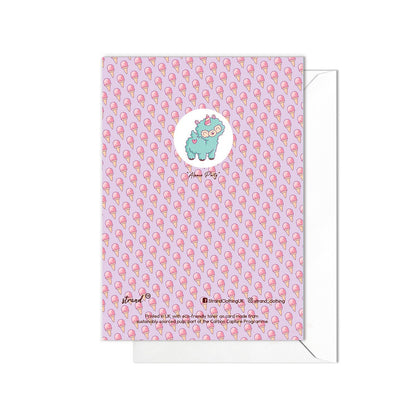 Happy Birthday Greeting Card Print Kawaii Cute Japanese Aesthetic Alpaca Llama Adorable Animal Vegan Anime Manga Art Unicorn Unique - A50