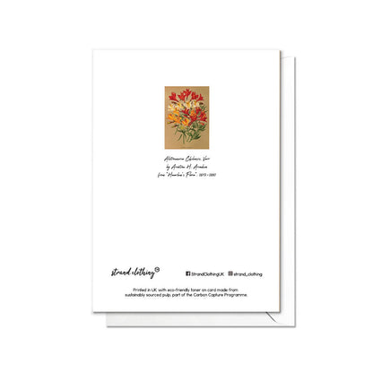Lilies Antique Botanical Greeting Card Birthday Floral Art with Envelope Alstroemeria Chilensis Flowers Vintage Victorian Beautiful - A76