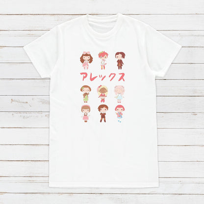 Custom Personalised T Shirt Japanese Kawaii Anime Manga Personalized Your Name Text Japan Cute Harajuku Womens Mens Graphic Printed Tee Top