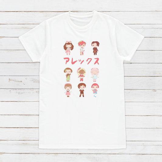 Custom Personalised T Shirt Japanese Kawaii Anime Manga Personalized Your Name Text Japan Cute Harajuku Womens Mens Graphic Printed Tee Top