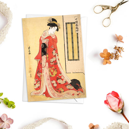 Japanese Ukiyo-e Art Greeting Cards Birthday Card Set of Five Bundle Valentines Woodblock Print Aesthetic Hiroshige Hokusai Haiku Elegant 5