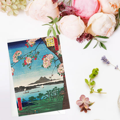 Japanese Ukiyo-e Art Greeting Cards Birthday Card Set of 5 Bundle Valentines Woodblock Print Aesthetic Hiroshige Hokusai Haiku Elegant Maiko