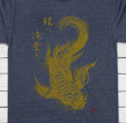 Koi Carp Japanese Calligraphy T Shirt Traditional Art Japan Kanji Writing Print Yoga Martial Arts Dragon Samurai Mens Womens Printed Tee Top