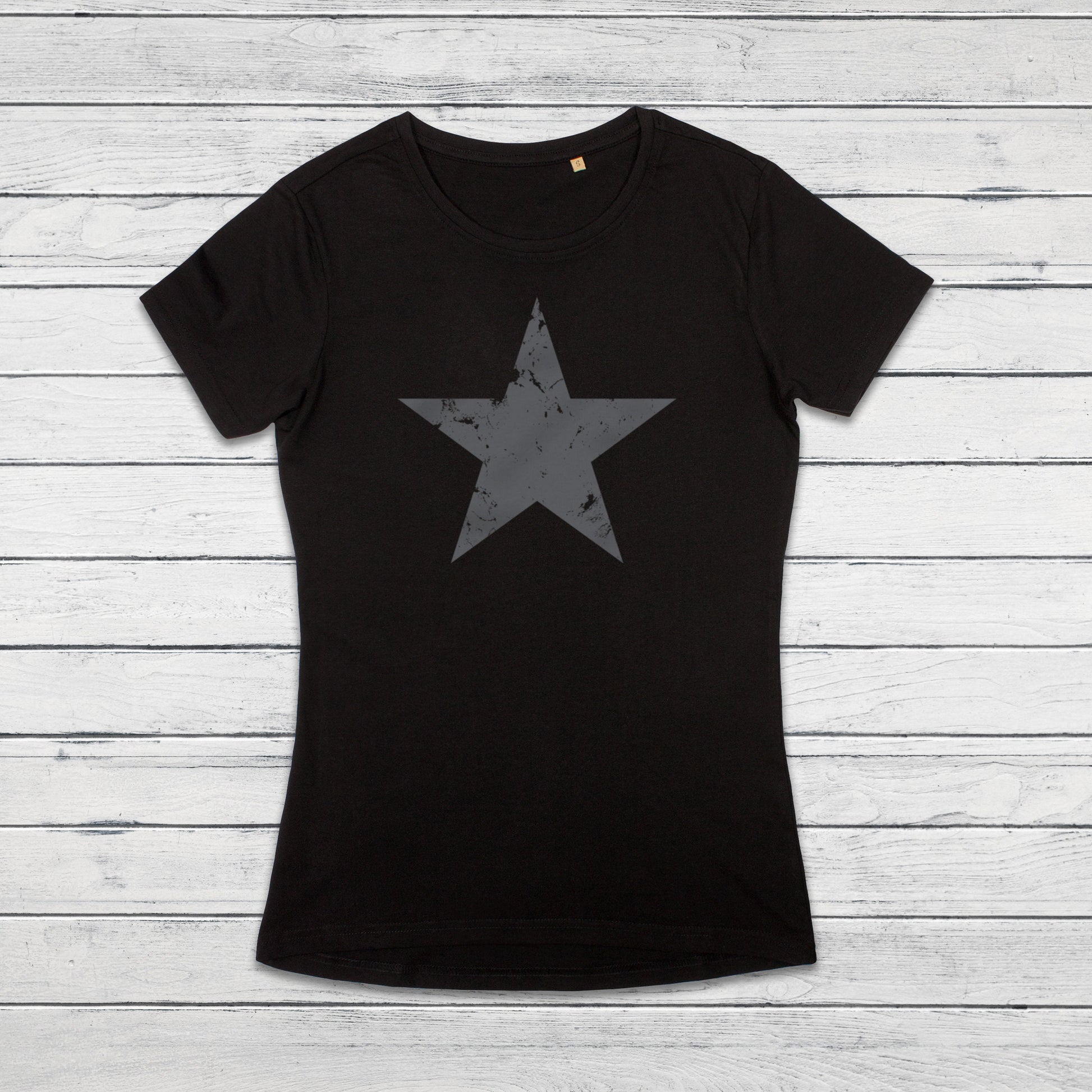 Black Red Star T Shirt Minimalist Abstract Geometric Streetwear Skater Retro Graphic Design 70s 90s Y2K Yoga Gym Girls Womens Printed Tee
