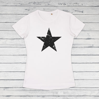 Black Red Star T Shirt Minimalist Abstract Geometric Streetwear Skater Retro Graphic Design 70s 90s Y2K Yoga Gym Girls Womens Printed Tee