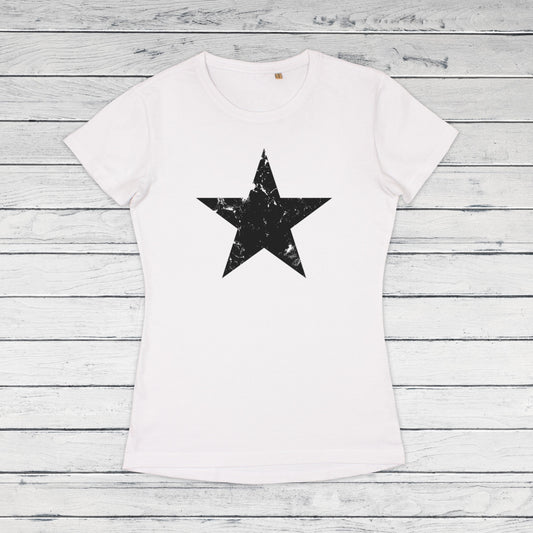 Black Red Star T Shirt Minimalist Abstract Geometric Streetwear Skater Retro Graphic Design 70s 90s Y2K Yoga Gym Girls Womens Printed Tee