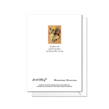 Iris Flower Antique Botanical Greeting Card Birthday Floral Art with Envelope Valentine Vintage Victorian Beautiful Arentine H Arendsen R12
