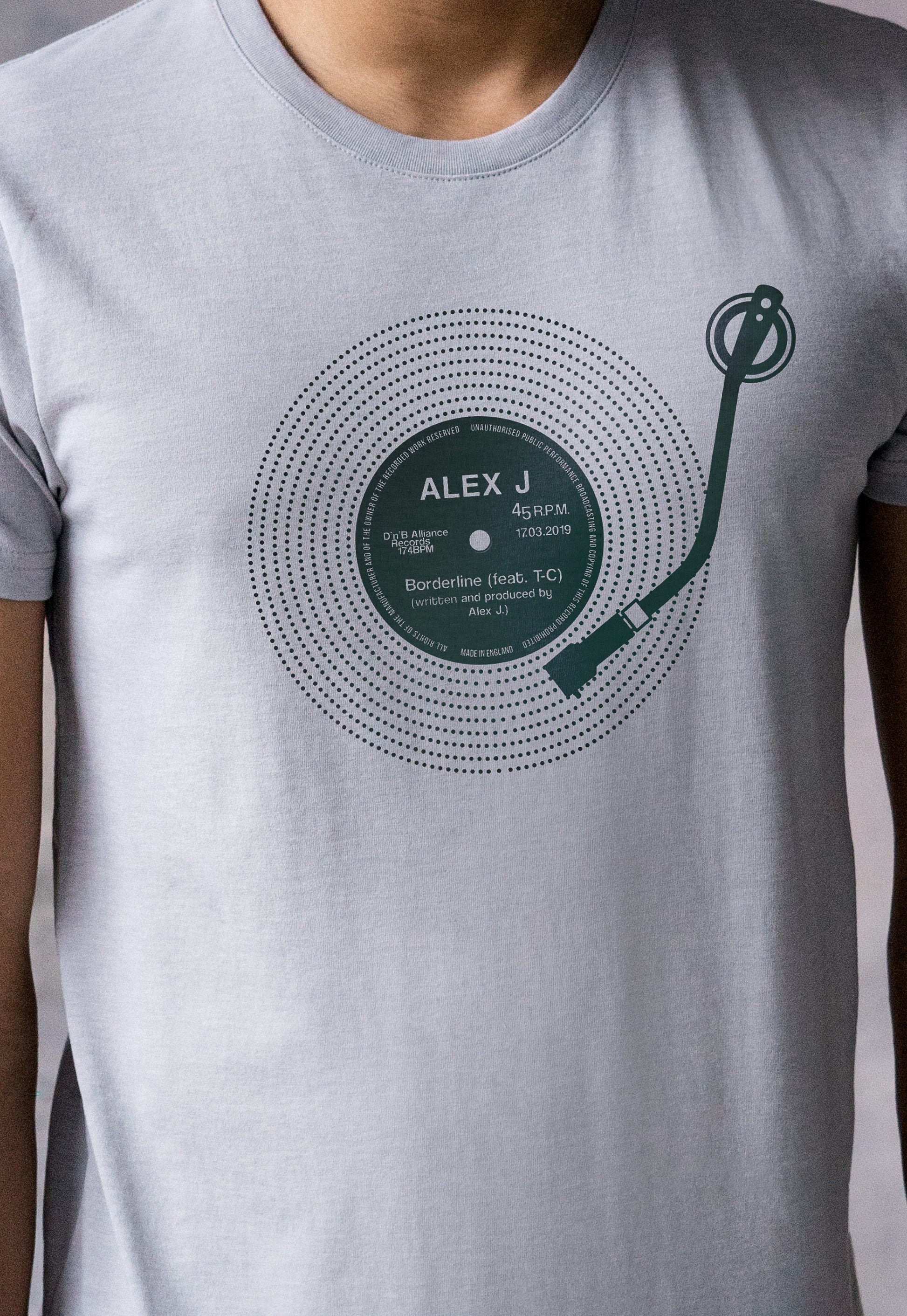 Custom Name Vinyl LP Record Label T Shirt DJ Turntable Personalized Choose Your Text Song Retro Birthday Mr & Mrs Womens Mens Printed Tee