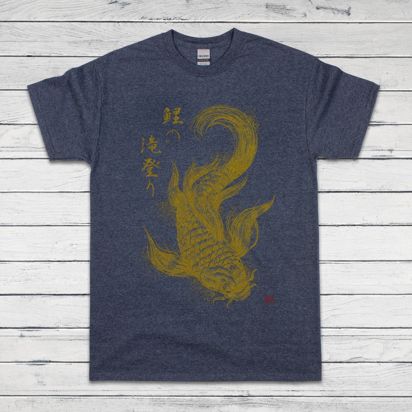 Koi Carp Japanese Calligraphy T Shirt Traditional Art Japan Kanji Writing Print Yoga Martial Arts Dragon Samurai Mens Womens Printed Tee Top