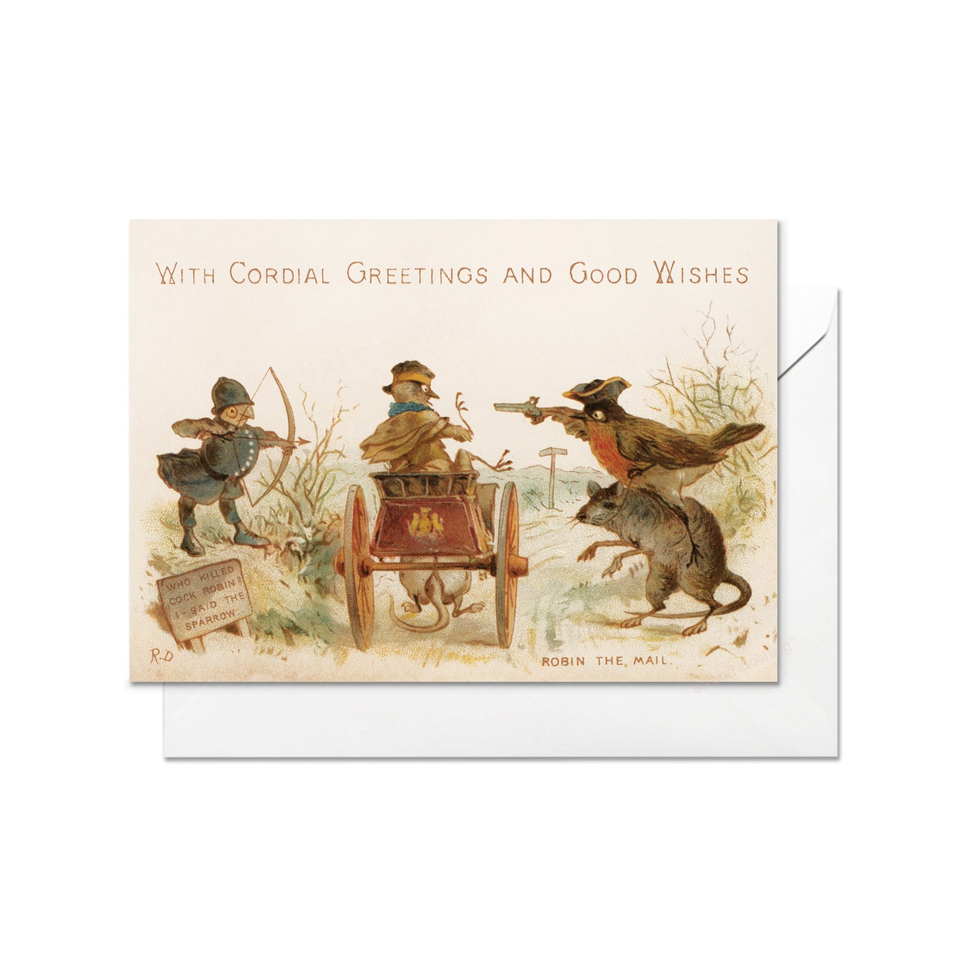 Weird Victorian Greeting Cards Christmas Card Set Xmas New Year Winter Edwardian Vintage Retro Robin The Mail Bird Funny Festive Cute R77