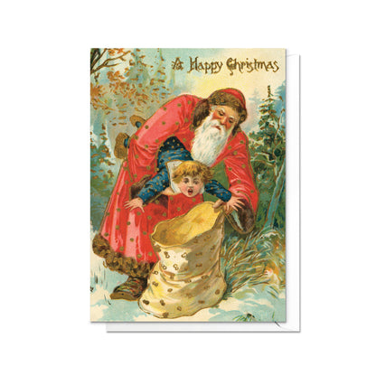 Weird Victorian Greeting Cards Christmas Card Set Xmas New Year Winter Edwardian Vintage Retro Creepy Bad Santa Claus Funny Festive Cute S14