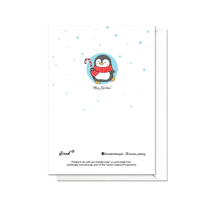 Christmas Greeting Card Kawaii Merry Xmas Tree New Year Winter Pretty Penguins Adorable Animals Snowman Retro Santa Claus Cute Gift - T48